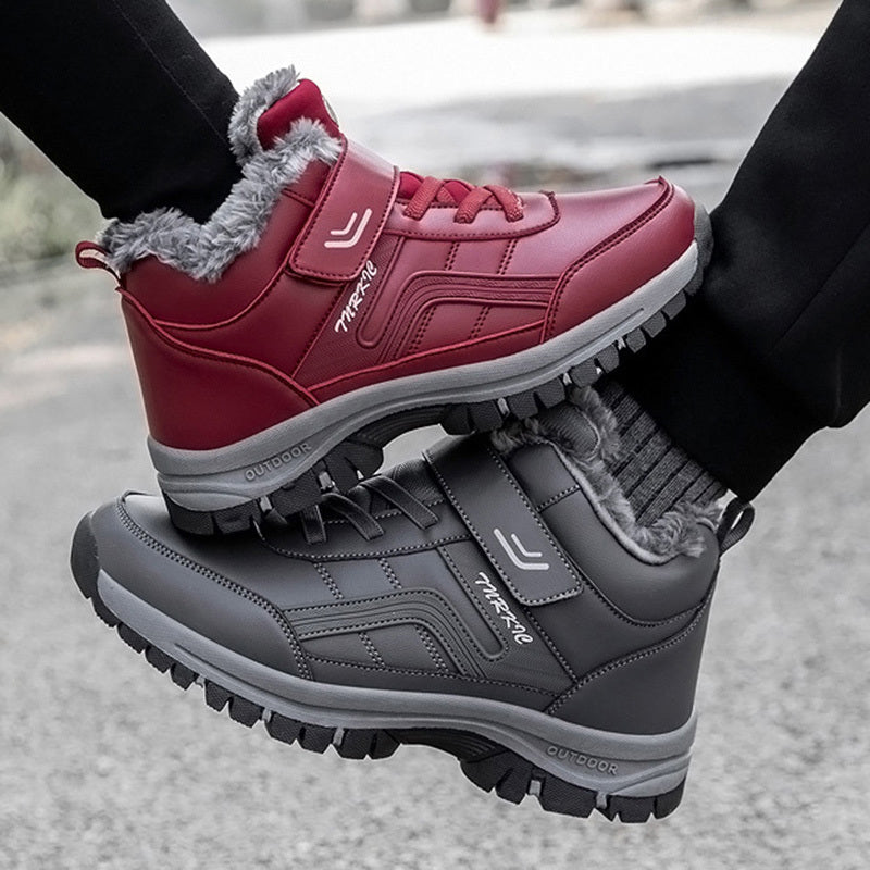 Men Warm Plush Velcro Snow Boots