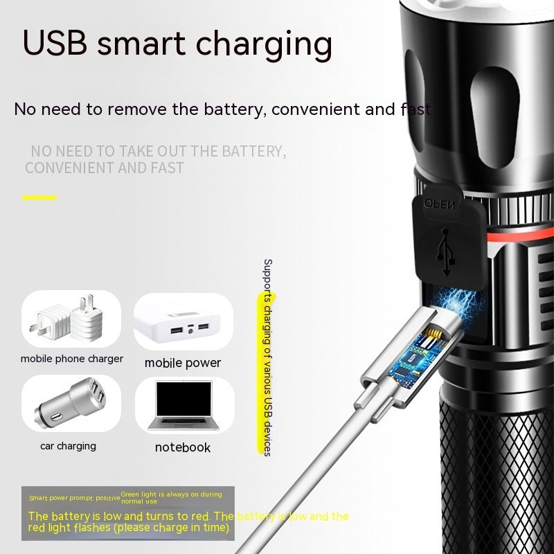 Outdoor Camping Telescopic Multifunctional Flashlight