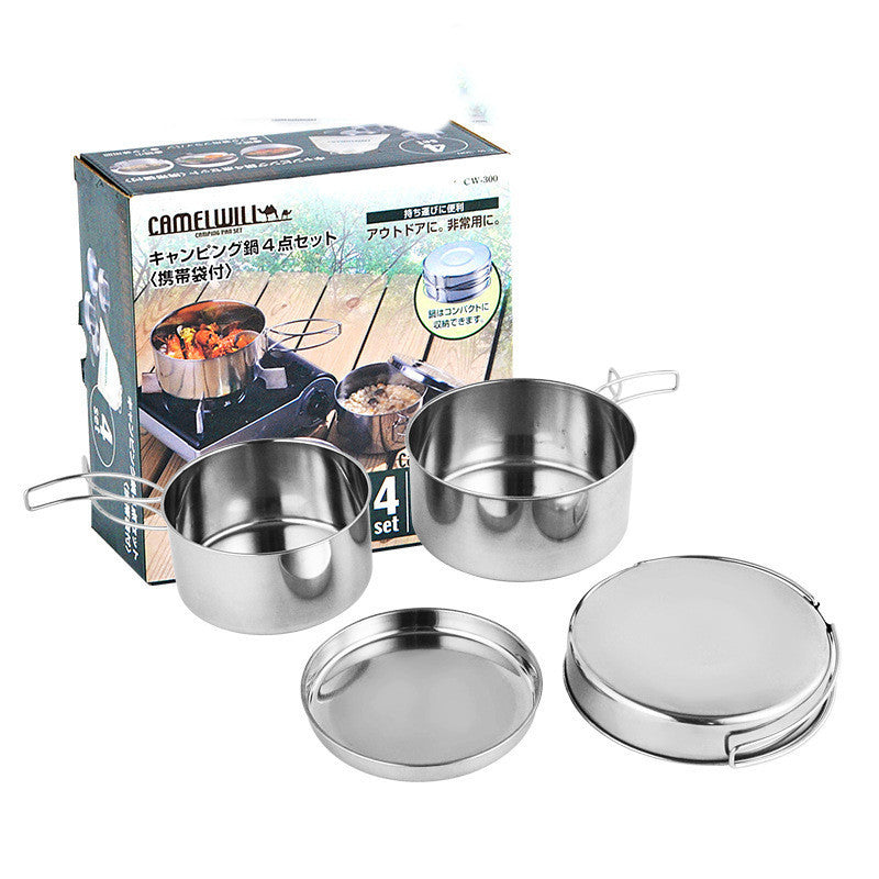 Outdoor Stainless Steel Cookware Pot Set