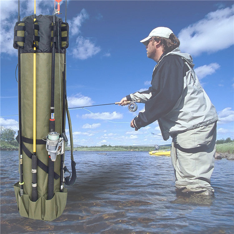 Fishing Rod Gear Cylindrical Fishing Bag