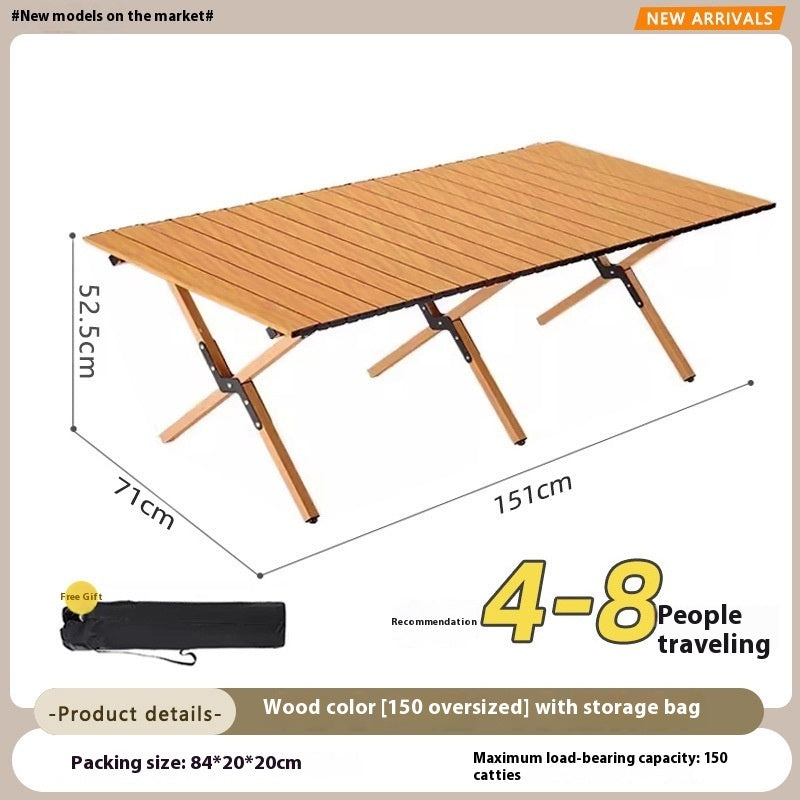 Outdoor Camping Folding Egg Roll Table