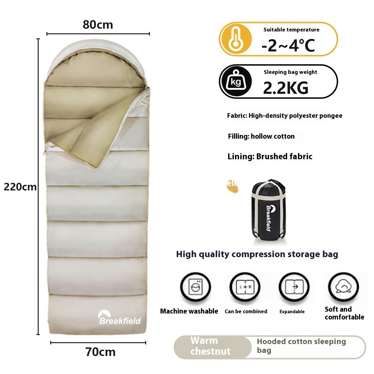 Outdoor Camping Thickened Cotton Sleeping Bag