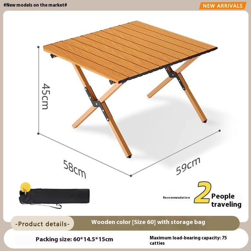 Outdoor Camping Folding Egg Roll Table