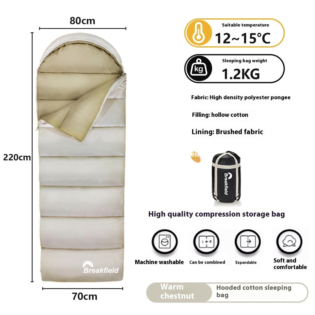 Outdoor Camping Thickened Cotton Sleeping Bag