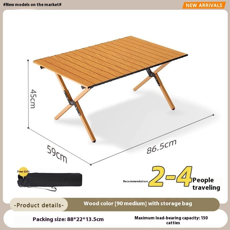 Outdoor Camping Folding Egg Roll Table