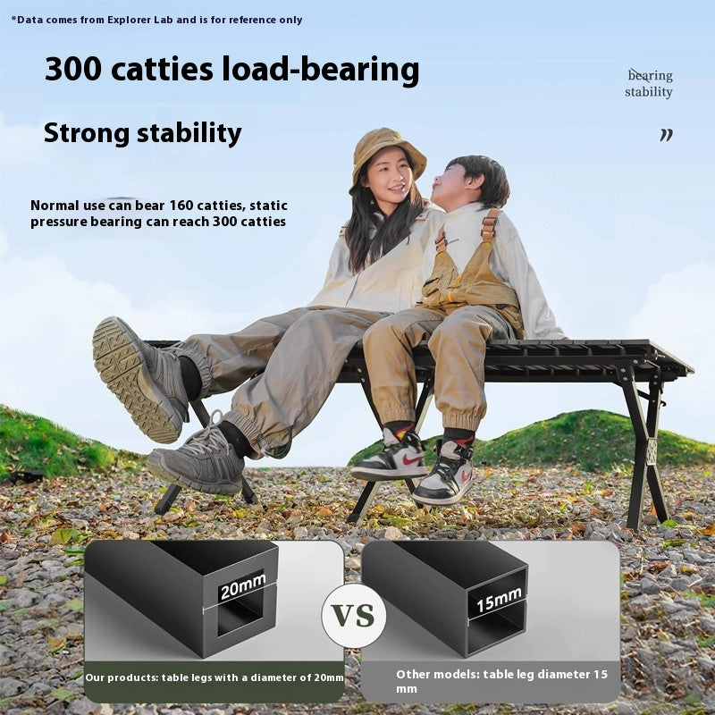 Outdoor Camping Folding Egg Roll Table